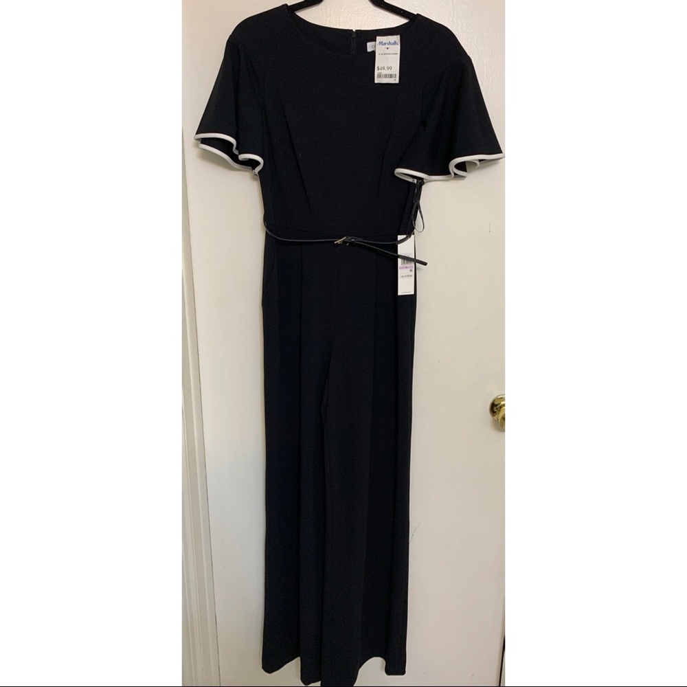 Calvin Klein black belted Jumpsuit with pockets